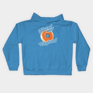 Glazed and Confused - funny retro 70s donut design Kids Hoodie